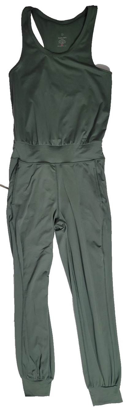 Sweaty Betty Womens Small Heath Green Racerback Jogger Jumpsuit Athleisure